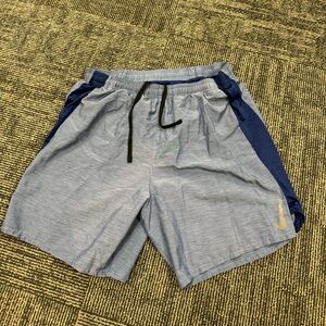 Men's Blue and Gray Athletic Shorts